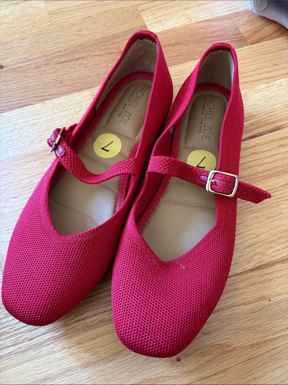 Rachel Zoe Red Mary Jane Flats with Buckle - 7
